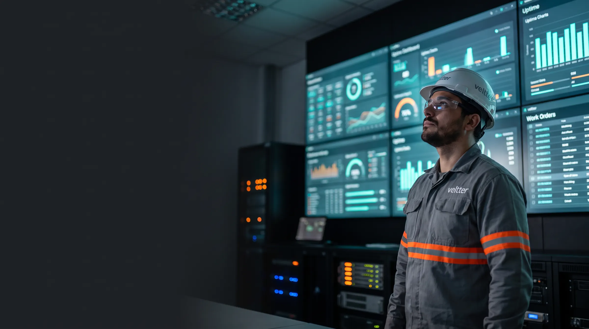 Engenheiro Veltter acompanhando indicadores de manutenção